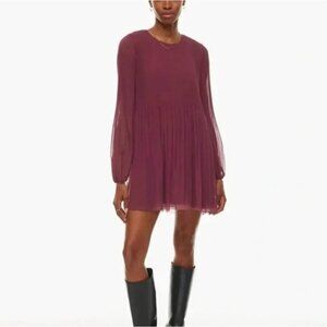 ARITZIA WILFRED Daydreamer Mini Dress in Burgundy Size Small